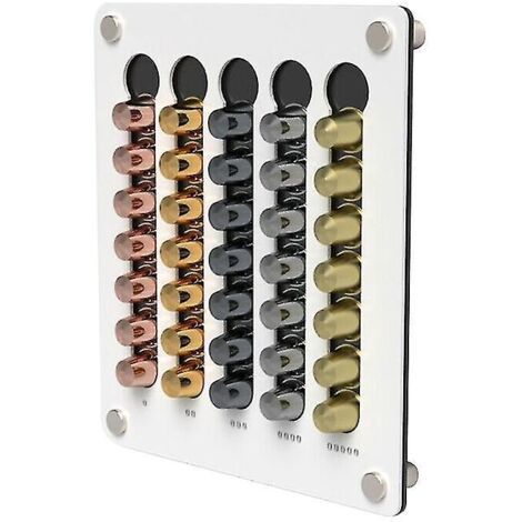 Présentoir mural transparent en acrylique pour capsules de café, blanc, lot de 2 (1/4)