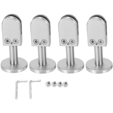 Lot de 4 pinces à verre 304, support de verre réglable, pince pour étagère en verre de 8 mm, support de panneau en verre (1/5)