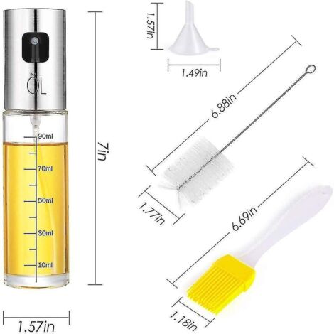 Ensemble de 4 pulvérisateurs d'huile, flacons pulvérisateurs et outils de nettoyage. (1/3)