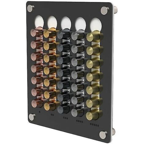 Présentoir mural transparent en acrylique pour capsules de café, noir, lot de 2 (1/4)