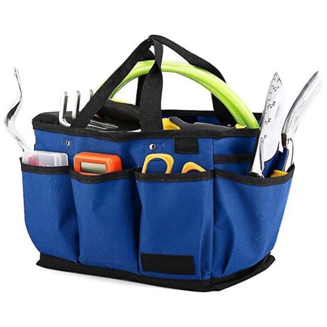 Sac fourre-tout de jardinage, sac de rangement de luxe pour outils de jardin et organisateur pour la maison avec poches, résistant à l'usure et réutilisable (c-1) bleu (1/3)