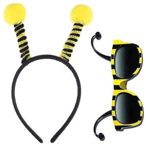 Accessoire de déguisement d'abeille pour une fête costumée (2 pièces, jaune) : chouchou pour cheveux avec tentacules (2 pièces). (1/5)