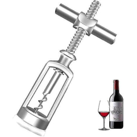 Ouvre-bouteille en alliage de zinc, tire-bouchon cloche, couteau de service en croix d'occasion (1/5)
