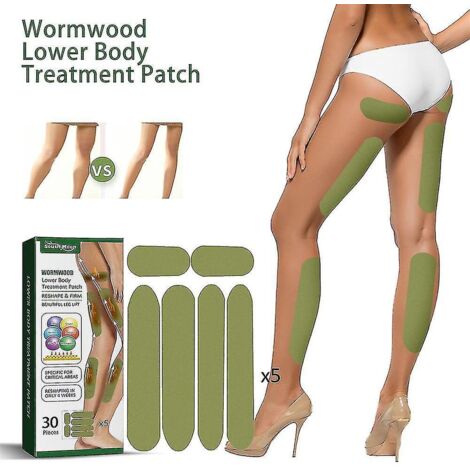 30 patchs adhésifs pour les jambes à l'absinthe de la Lune du Sud, pour remodeler, raffermir et lifter les muscles du bas du corps - 3 boîtes - 90 patchs