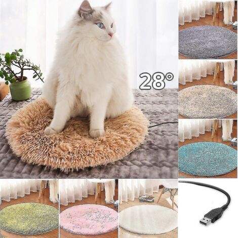 Tapis chauffant pour animaux, 40 cm, imperméable, électrique, pour chiens et chats, doux, confortable et lavable, vert (1/4)