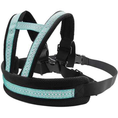 Harnais de sécurité pour enfant avec ceinture de sécurité réglable pour moto, bande réfléchissante, bleu clair (1/5)