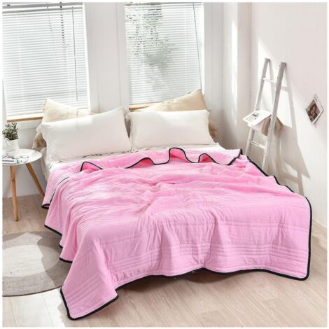 Couverture ultra rafraîchissante pour lits jumeaux et doubles, ultra douce et lavable, pour adultes et enfants - 100 x 150 cm - Rose (1/3)