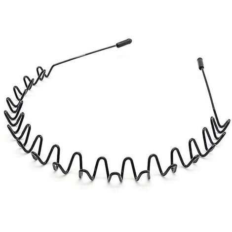 Bandeaux métalliques pour cheveux, unisexes, noirs, ondulés, style printemps/sport (1/5)