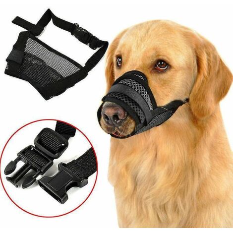 Muselière pour chien, masque de toilettage et de mastication ajustable, empêche les morsures - S