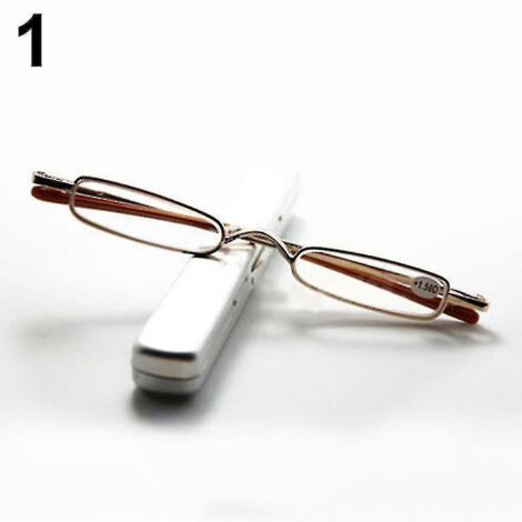 Étui à lunettes de lecture portable et tendance avec stylo intégré, correction 1,00 - 4,00 dioptrieshappyshop TwSilver -4,00 (1/5)