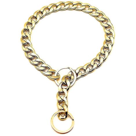Collier de sécurité pour animaux de compagnie, chaîne épaisse dorée à maillons, réglable pour chien - 35 cm (1/4)