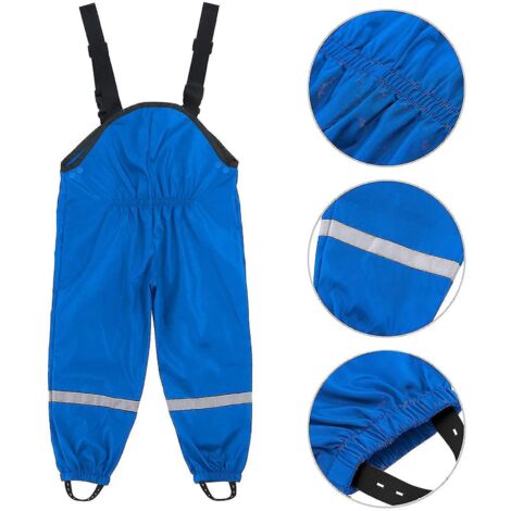 Salopette de pluie unisexe pour enfants, coupe-vent et imperméable, pantalon boueux - 92 - Bleu (1/5)