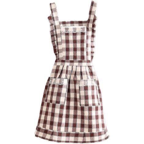 Tablier de cuisine pour femme avec poches, tablier à bavette à plusieurs épaisseurs pour cuisiner, pâtisser, faire des barbecues et jardiner (shape9) (1/5)