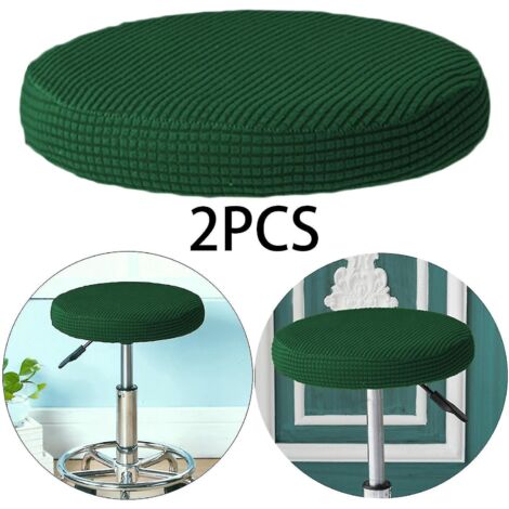 Lot de 2 housses de tabouret de bar en tissu, lavables et dotées d'un élastique, pour tabourets de 30 à 38 cm de hauteur. (1/5)
