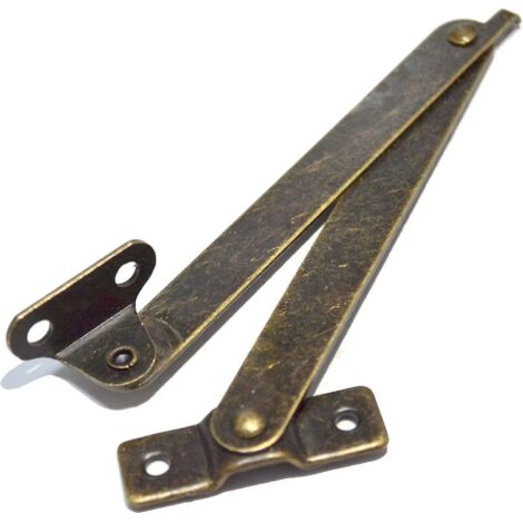 4 charnières de support pliables en bronze pour couvercle, charnières de levage en laiton, support de couvercle pour meubles, boîtes en bois, coffrets à bijoux, armoires, coffres (f (1/5)