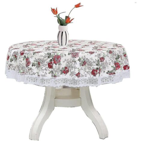 Nappe ronde en PVC, facile à nettoyer, 180 cm, imperméable et lavable. (1/5)