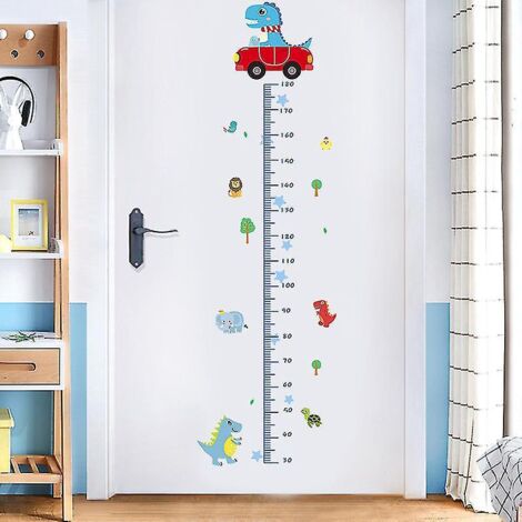 Sticker mural décoratif pour chambre d'enfant : mesure de la taille (motif dinosaure)