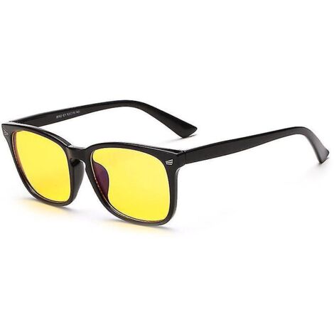 Lunettes anti-lumière bleue pour jeux vidéo, filtre anti-UV, pour adultes et enfants, noir et jaune (1/3)