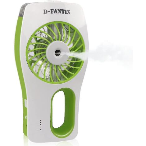 Ventilateur portable rechargeable mini ventilateur à piles avec brumisateur d'eau, humidificateur personnel, ventilateur de voyage USB (1/4)