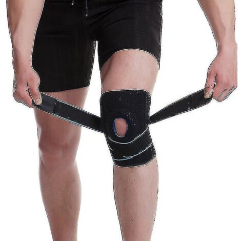 Genouillère avec stabilisateurs latéraux, coussinets rotuliens en gel et support de genou à compression réglable (1/5)
