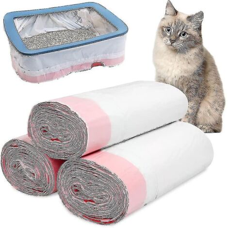 30 sacs à litière pour chat avec cordon de serrage, résistants aux griffures et étanches, pour bac à litière de taille moyenne. (1/5)