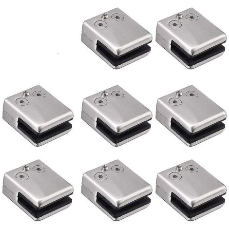 Pince à verre, lot de 8 pinces carrées en acier inoxydable, outil de serrage à dos plat pour verre de 6 à 8 mm (1/5)