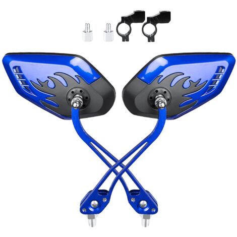 rétroviseurs de vélo en verre transparent, réglables et pivotants, pour guidon. Couleur : bleu. (1/5)