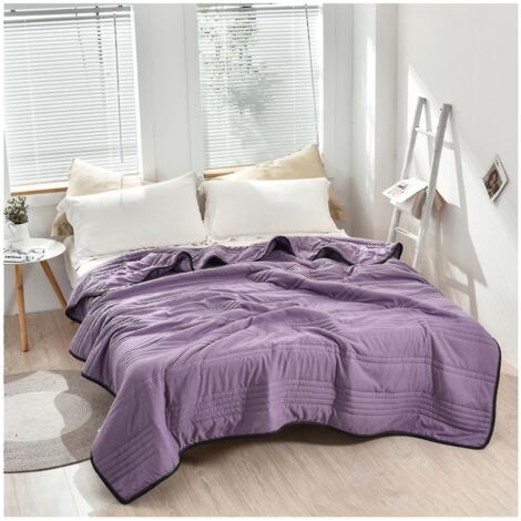 Couverture ultra rafraîchissante pour lits jumeaux et doubles, ultra douce et lavable, pour adultes et enfants - 150 x 200 cm - Violet (1/3)