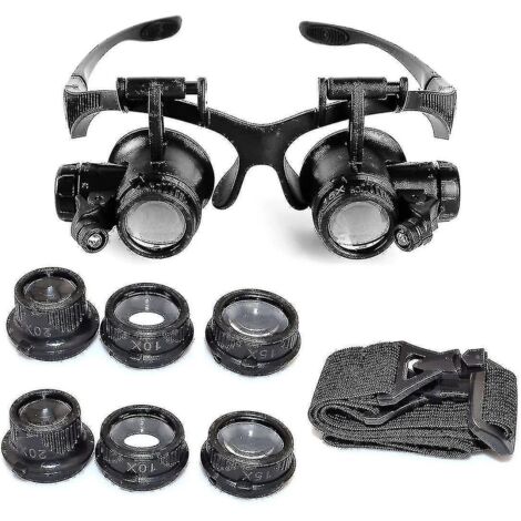 Loupe de bijoutier avec éclairage LED réglable, grossissement 10x, 15x, 20x et 25x. (1/3)
