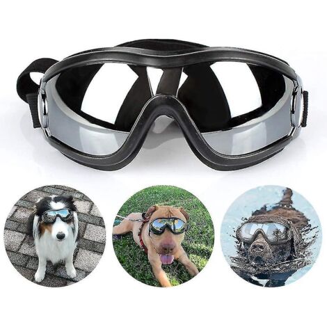 Lunettes de soleil pour animaux de compagnie, protection anti-UV pour chien, étanches, avec bandoulière élastique réglable, adaptées aux chiens de grande et moyenne taille. (1/5)