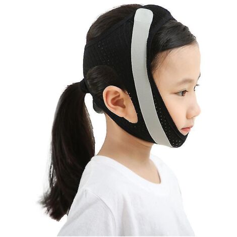 Bandage anti-bouche ouverte pour enfants, bandeau en V, ceinture correctrice de respiration buccale, 1 pièce, noir, Zinuo Boutique (1/4)