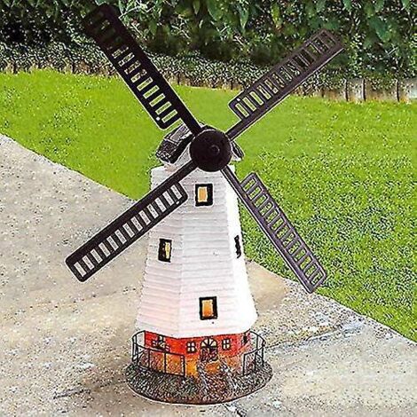 Moulin à vent décoratif pour jardin, moulin à vent automatique étanche à énergie solaire avec lumière LED pour la décoration de jardin