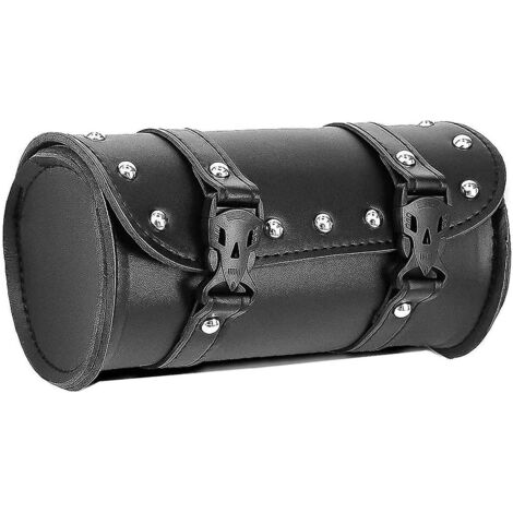 Sacoche de guidon pour moto, sacoche à outils en PU pour fourche de moto, sacoche à outils pour fourche avant de moto avec 2 sangles (1/5)