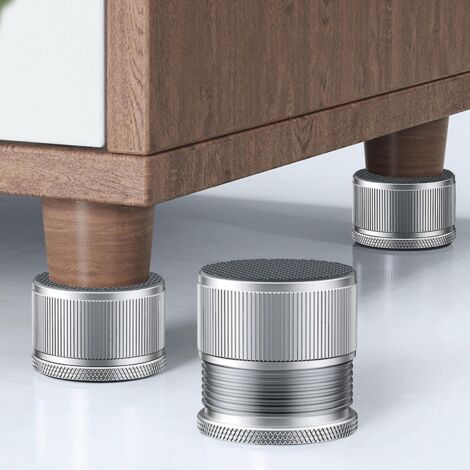 Rehausseurs de lit réglables, protections robustes, pieds anti-vibrations pour meubles, argent (1/5)