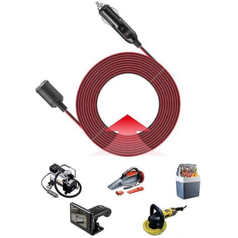 Rallonge allume-cigare 12 V/24 V 15 A avec fusible intégré, câble d'alimentation de 3,7 m. (1/4)