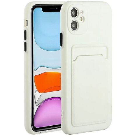 Coque de protection antichoc en TPU blanc avec emplacement pour carte pour iPhone 12 (1/5)