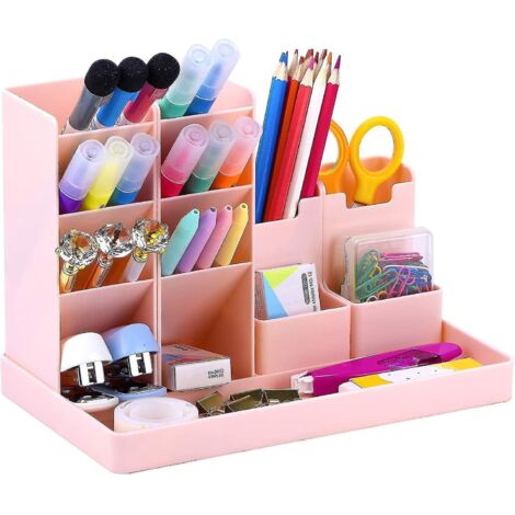 Organiseur de bureau avec porte-crayons et stylos, porte-crayons mignon pour la maison, le bureau ou l'école, rangement pour crayons (1/5)