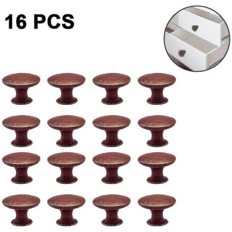 Boutons et poignées de tiroir, style vintage, pour meubles et tiroirs (lot de 16), bronze rouge. (1/5)
