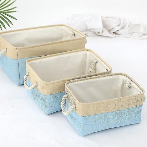 Panier de rangement personnalisé pour jouets et vêtements d'animaux - Nom du chien - Taille L - 41 x 32 x 20 cm (1 pièce) - Bleu réfléchissant (1/4)
