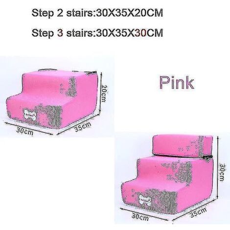 Escalier pour chien antidérapant et amovible à 3 marches pour petits chiens et chats, idéal pour niche, lit pour chien ou autre animal de compagnie. Accessoires pour animaux - 3 marches (30 x 35 x 30 (1/5)