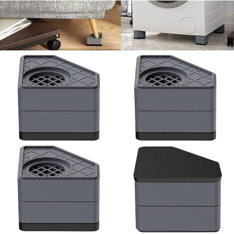 Patins anti-vibrations pour lave-linge, lot de 4, pour lave-linge et sèche-linge, réduisant les chocs et le bruit - 11,5 cm (1/5)