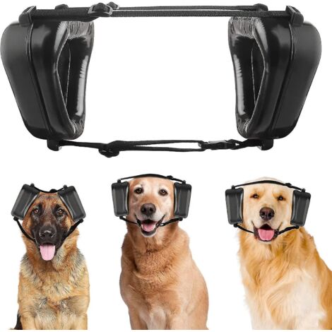 Casque antibruit pour chien, protection contre le bruit, tour de tête de 43 à 61 cm, idéal pour les fêtes et les voyages en avion (noir).