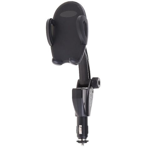 Support de voiture 3 en 1 : chargeur de téléphone allume-cigare, double port USB, angle de rotation réglable à 180°, support MP5/GPS. (1/5)
