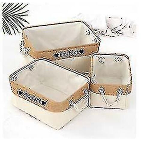 Panier de rangement personnalisé pour jouets et vêtements d'animaux, avec nom personnalisé pour chien, Di-S, 31 x 21 x 13 cm (1 pièce) - Noir et beige (1/5)