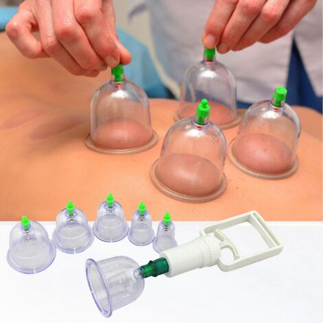 1 ensemble de 6 ventouses Hijama avec pompe à vide pour massage corporel et soulagement des douleurs dorsales et de la cellulite. (1/5)