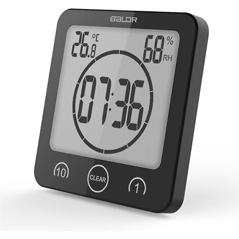 Réveil de salle de bain, réveil de douche numérique LCD avec alarme et température étanche (1/5)
