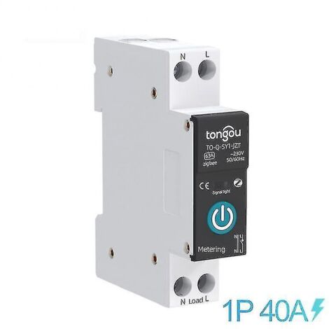 Disjoncteur intelligent Tuya Zigbee avec compteur 1P 63A sur rail DIN 40A avec compteur (1/5)