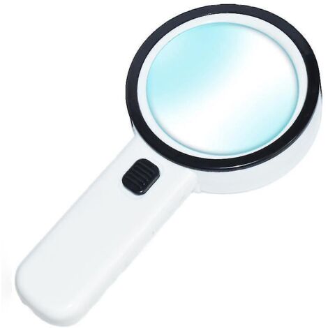 Loupe de lecture éclairée avec 12 LED, grossissement 40x, double lentille en verre. (1/5)