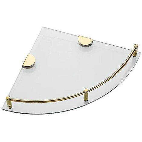 Étagères de salle de bain, étagère d'angle murale en verre trempé pour salle de bain, étagère de rangement pour douche (1/5)