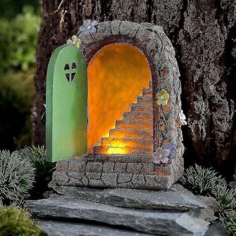 Accessoires pour portes de jardin féerique, portes murales extérieures, portes miniatures mystiques pour tronc d'arbre, accessoires pour portes de jardin féerique (1/5)